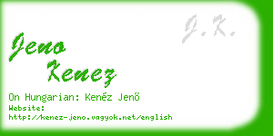 jeno kenez business card